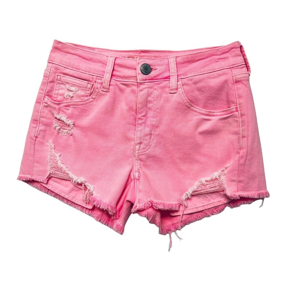 American Eagle Outfitters Pink Distressed Jean Shorts